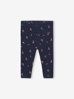 Baby-Broek, jean-Legging van ribstof met print baby