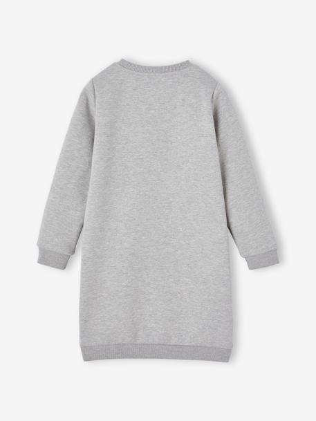 Basics fleece meisjesjurk gemêleerd grijs+lichtroze+marineblauw+smaragdgroen - vertbaudet enfant 