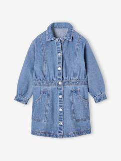 -Denim jurk met knoopsluiting