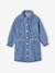 Denim jurk met knoopsluiting middenblauw - vertbaudet enfant 