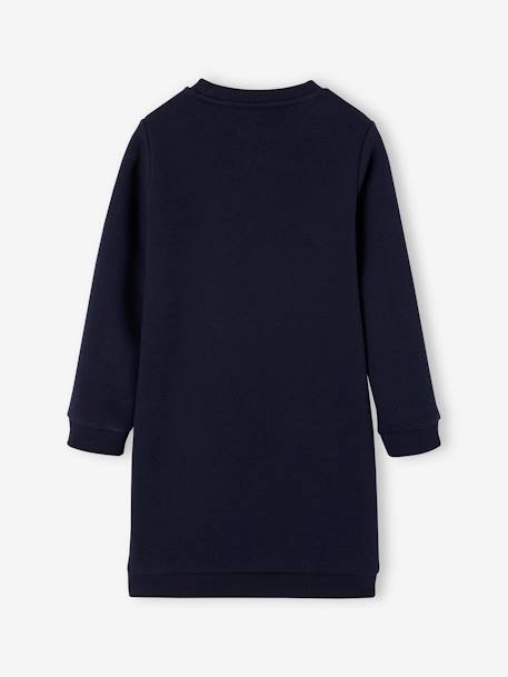 Basics fleece meisjesjurk gemêleerd grijs+lichtroze+marineblauw+smaragdgroen - vertbaudet enfant 