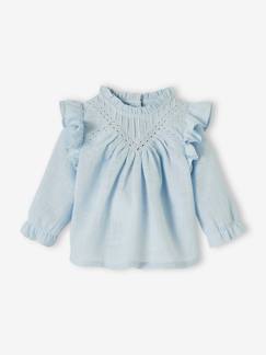 Baby-Overhemd, blouse-Blabybouse met ruches in gevlamde stof