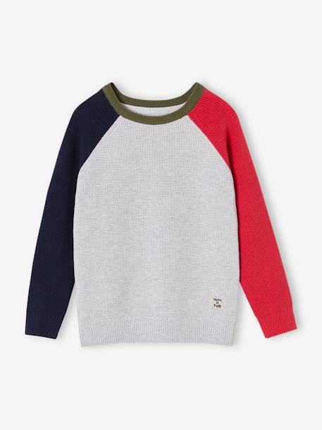 Jongenstrui met colourblock ecru+gemêleerd grijs - vertbaudet enfant 