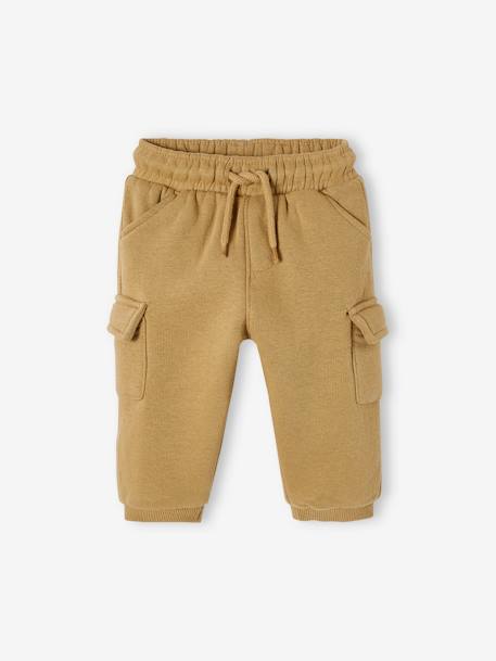 Broek van molton in battle-stijl baby antraciet+beige+kaki - vertbaudet enfant 