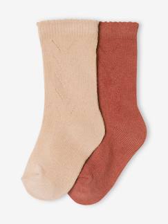 Baby-Sokken, kousen-Set van 2 paar hoge sokken voor babymeisje