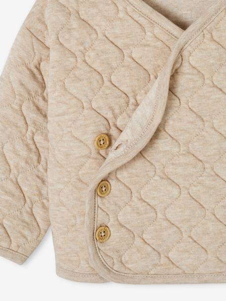 Cardigan met gekruiste opening voor pasgeborenen gemêleerd beige - vertbaudet enfant 