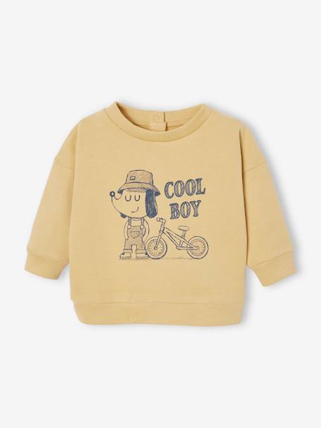 Sweatshirt Basics dierenmotief voor baby's marineblauw+okergeel - vertbaudet enfant 