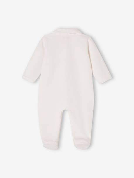 Set van 2 geribd fluwelen babyslaappakjes met opening voor beige - vertbaudet enfant 