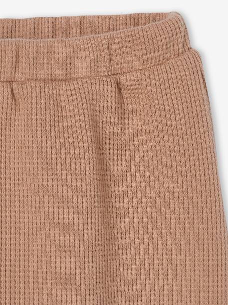 Babybroek van gekamd tricot met honingraat motief beige - vertbaudet enfant 