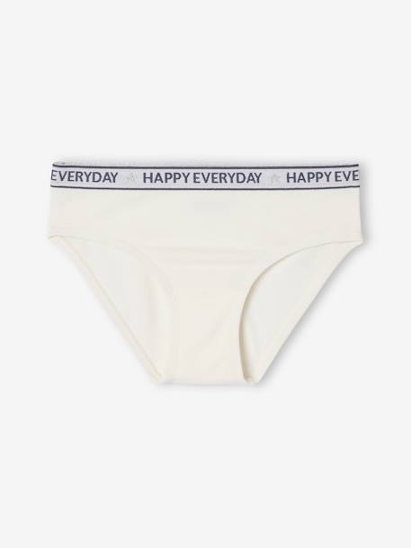 Set van 5 alledaagse Happy slips voor meisjes gemêleerd grijs - vertbaudet enfant 