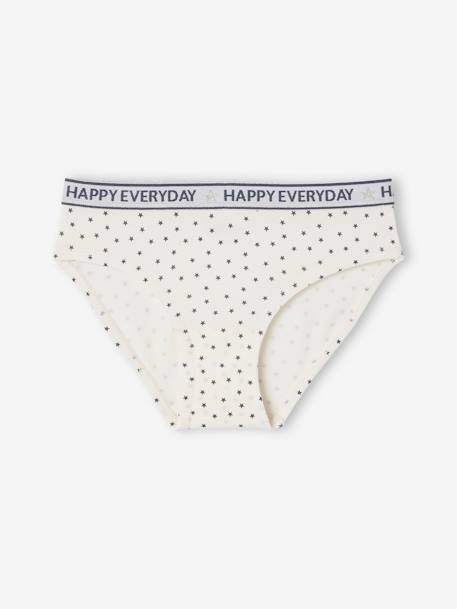 Set van 5 alledaagse Happy slips voor meisjes gemêleerd grijs - vertbaudet enfant 