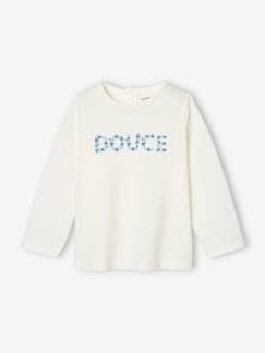 Baby-T-shirt, souspull-Babyshirt met 'zacht' bloemenmotief