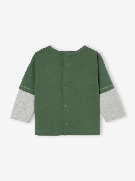 Babyshirt met lange mouwen en gelaagd effect dennen - vertbaudet enfant 