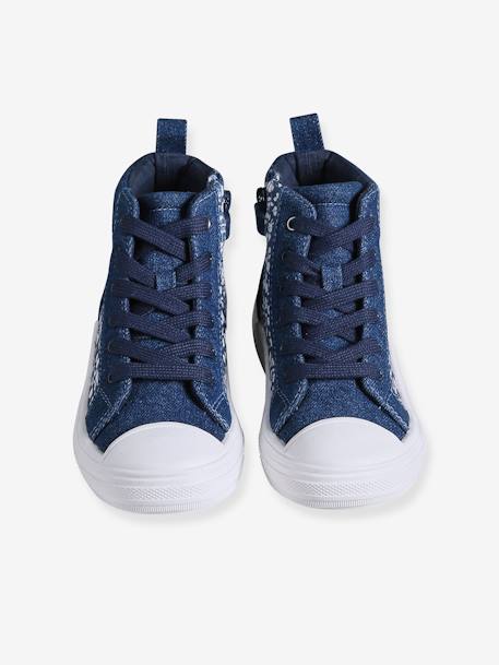 Meisjessneakers met jeanseffect jeansblauw - vertbaudet enfant 