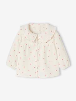 Baby-Overhemd, blouse-Blouse hartjes van katoengaas babymeisje