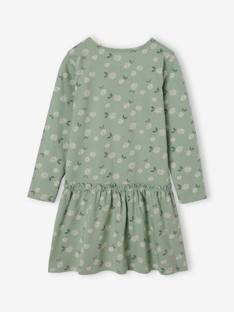 Meisjesjurk met print bruin, bedrukt+ecru+groengrijs+oudroze+roze (poederkleur) - vertbaudet enfant 