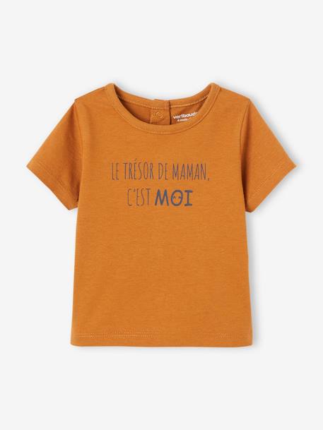Babyshirt met korte mouwen en opschrift karamel - vertbaudet enfant 