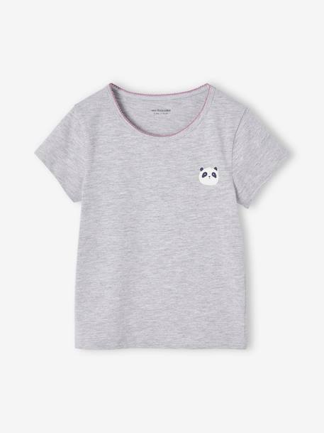 Set van 3 T-shirts met dierenmotief korte mouwen meisje ecru - vertbaudet enfant 