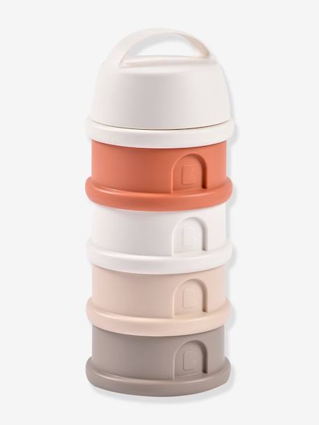 Melkdispenser met 4 vakken BEABA grijs+groen+mineraalgrijs/roze+terracotta - vertbaudet enfant 