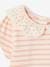 Gestreept babyshirt voor meisjes met Engels borduursel rozen - vertbaudet enfant 