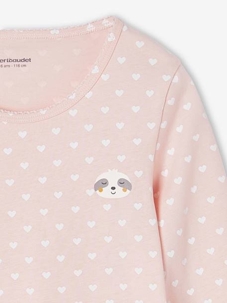 Set van 3 T-shirts met dieren en lange mouwen meisjes lichtroze - vertbaudet enfant 