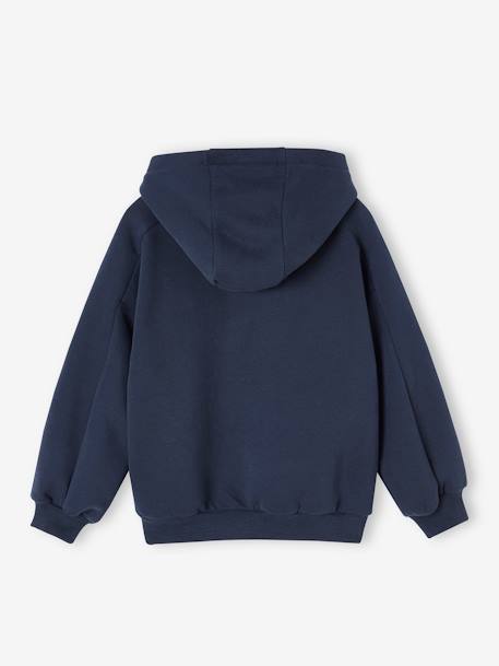 Sweatshirt met capuchon fantasiemotief meisjes marineblauw+roze (poederkleur) - vertbaudet enfant 