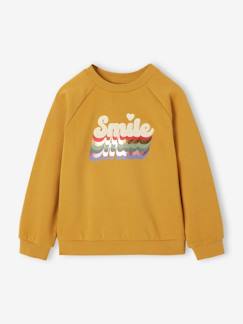 Meisje-Trui, vest, sweater-Meisjessweater met smile-motief van lusjes