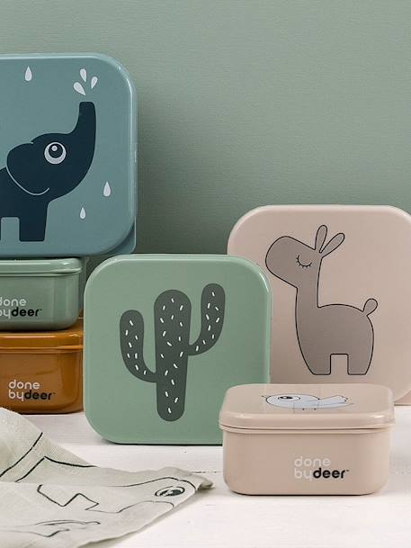 Set van 3 DONE BY DEER dozen Deer Friends blauw+groen+nude+zandbeige - vertbaudet enfant 