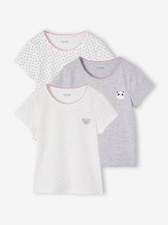 Set van 3 T-shirts met dierenmotief korte mouwen meisje  - vertbaudet enfant