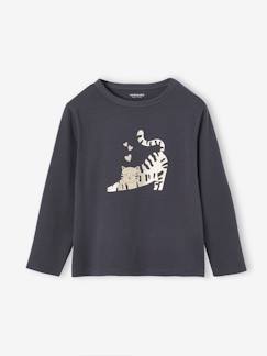 Meisje-Meisjes-T-shirt met lange mouwen en metallic animatie