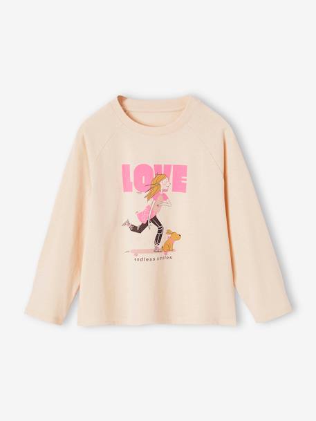 T-shirt met muzenmotief meisjes ecru - vertbaudet enfant 