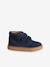 Halfhoge jongenssneakers in gekrast leer bruin+marineblauw - vertbaudet enfant 