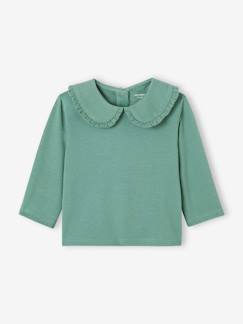 Baby-T-shirt, souspull-Baby T-shirt met lange mouwen en claudinekraag