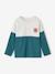 Sportshirt colorblock met lange mouwen jongens groenblauw - vertbaudet enfant 