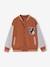 Teddy-sweatshirt in fleece voor jongens met lusbadge. dennen+hazelnoot+rood - vertbaudet enfant 