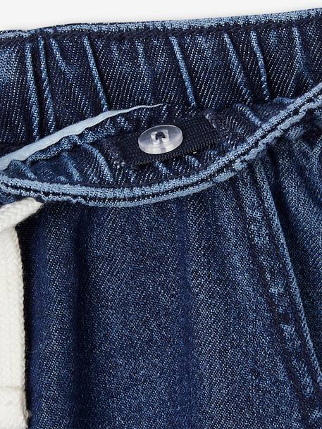 Wijde jongensbroek, eenvoudig aan te trekken denimgrijs+gebleekt denim+ongewassen denim+stone - vertbaudet enfant 