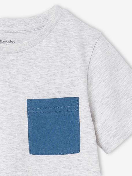 Set van 3 T-shirts met korte mouwen jongens ecru+geel+groenblauw - vertbaudet enfant 