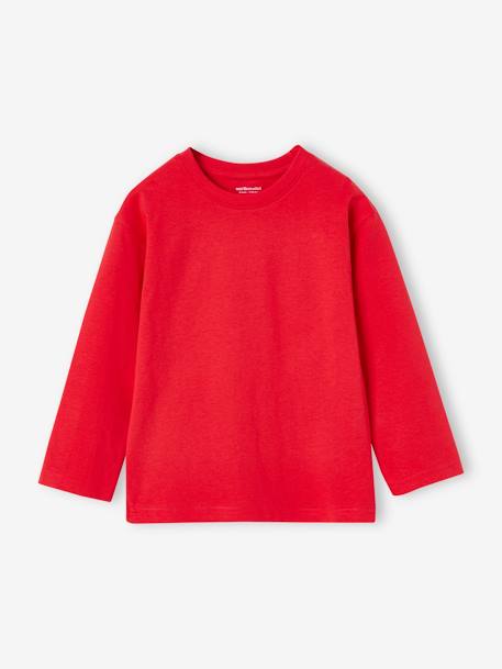 Set van 3 effen T-shirts blauwgroen+rood - vertbaudet enfant 