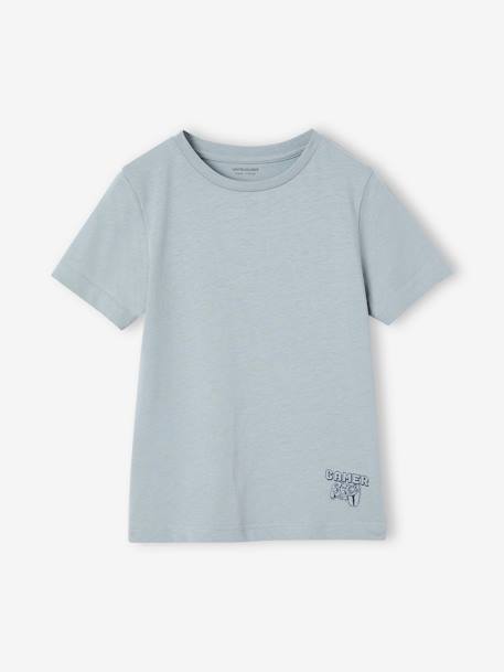 Set van 3 T-shirts met korte mouwen jongens ecru+geel+groenblauw - vertbaudet enfant 