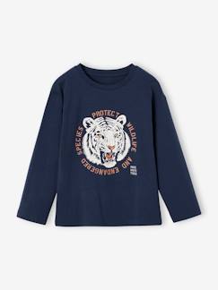Jongens-T-shirt, poloshirt, souspull-T-shirt met tijgermotief jongens
