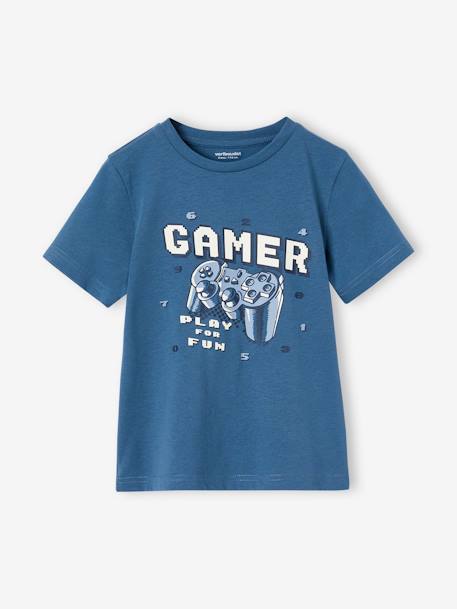 Set van 3 T-shirts met korte mouwen jongens ecru+geel+groenblauw - vertbaudet enfant 