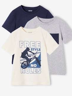 Set van 3 T-shirts met korte mouwen jongens  - vertbaudet enfant