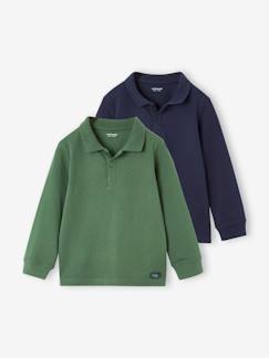 Jongens-T-shirt, poloshirt, souspull-Poloshirt-Set van 2 jongenspolo's met lange mouwen