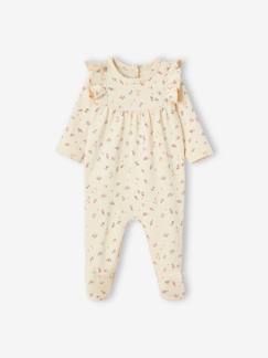 Baby-Pyjama, surpyjama-Gebloemd slaappakje met ruches voor baby's en opening achteraan