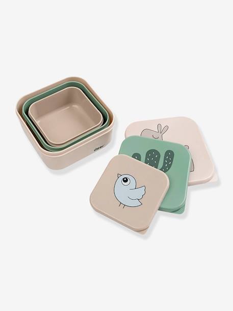 Set van 3 DONE BY DEER dozen Deer Friends blauw+groen+nude+zandbeige - vertbaudet enfant 