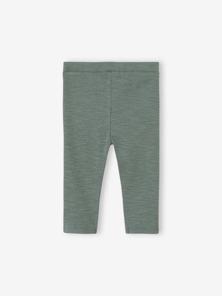 Basic geribde babylegging gemêleerd beige+groen+rozen+rozenhout - vertbaudet enfant 