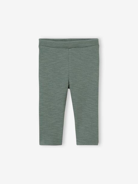 Basic geribde babylegging groen+rozenhout - vertbaudet enfant 