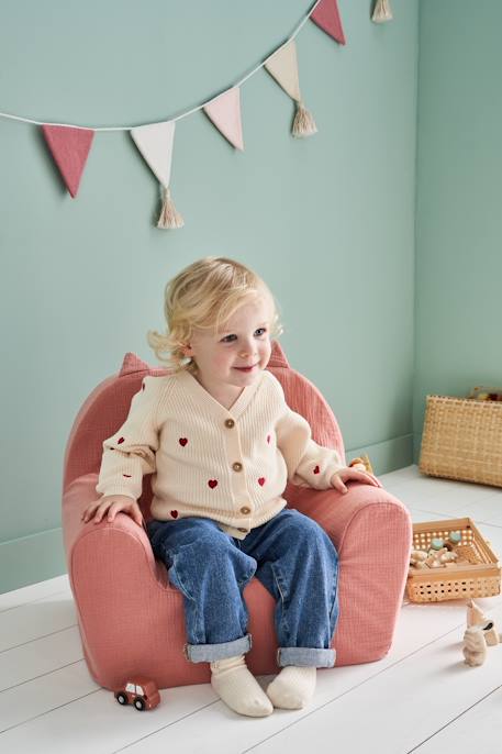 Fauteuil van personaliseerbaar schuim Kat oudroze - vertbaudet enfant 