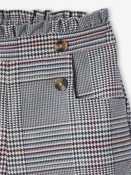 Flanellen meisjesshort met ruitmotief marineblauw, geruit - vertbaudet enfant 