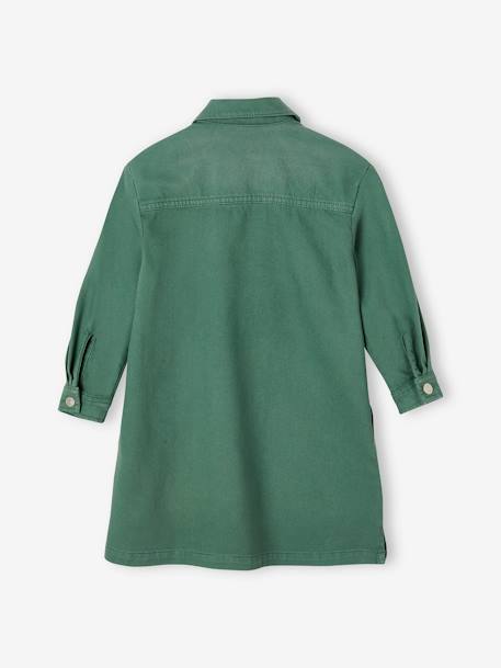 Overhemdjurk van garment dyed canvas groen - vertbaudet enfant 